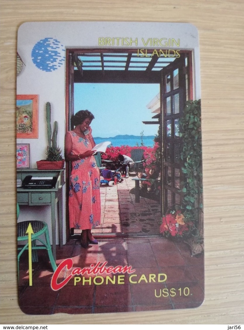 BRITSCH VIRGIN ISLANDS  US$ 10,-  BVI-13A   WOMAN  ON PHONE    NEW LOGO      13CBVA     Fine Used Card   ** 2627 ** - Virgin Islands