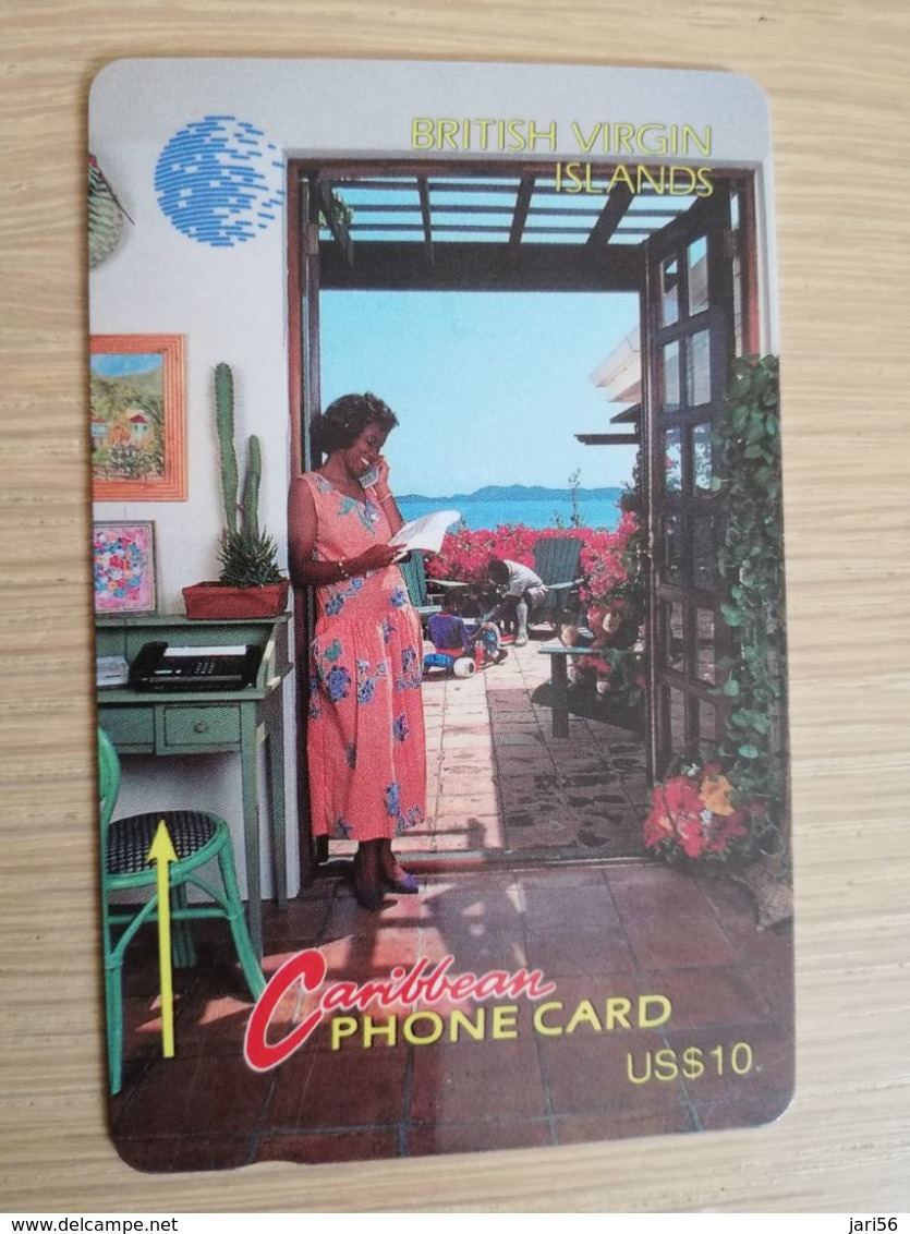 BRITSCH VIRGIN ISLANDS  US$ 10,-  BVI-13B   WOMAN  ON PHONE    NEW LOGO      13CBVB     Fine Used Card   ** 2628 ** - Virgin Islands