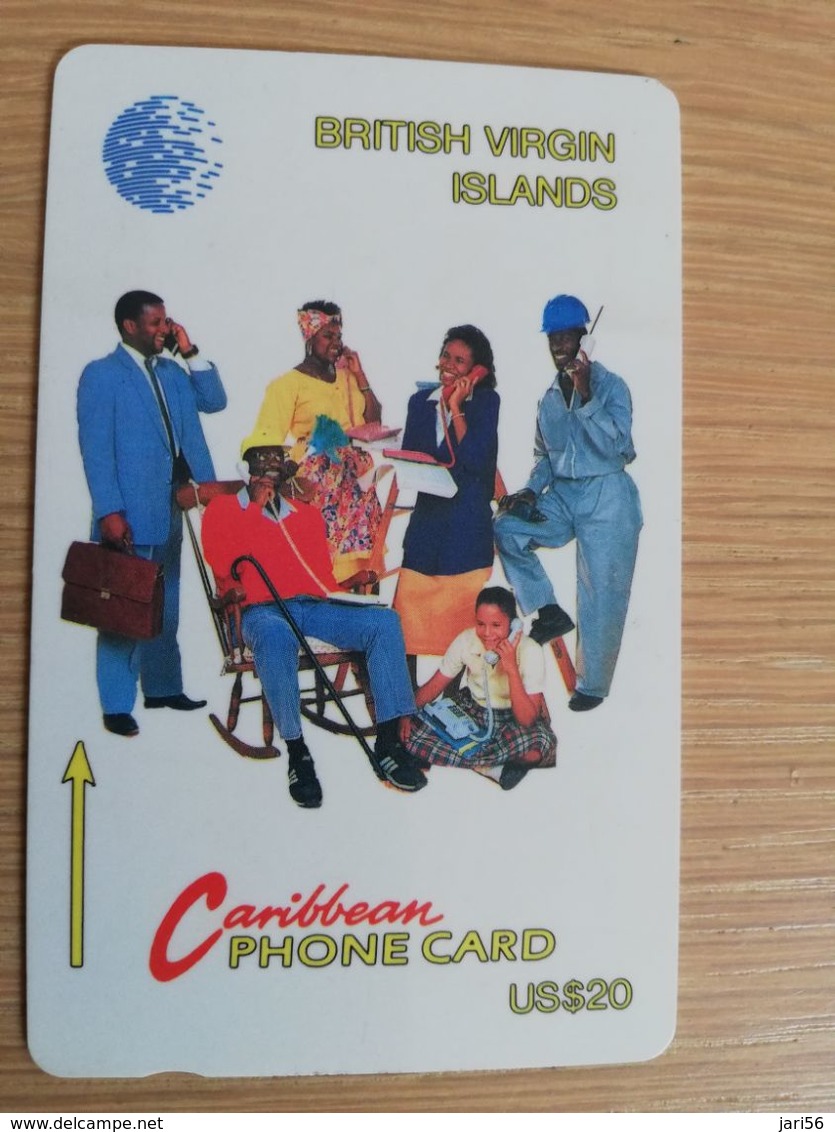 BRITSCH VIRGIN ISLANDS  US$ 20,-  BVI-14A   SIX PEOPLE ON PHONE     NEW LOGO      14CBVA     Fine Used Card   ** 2629 ** - Virgin Islands