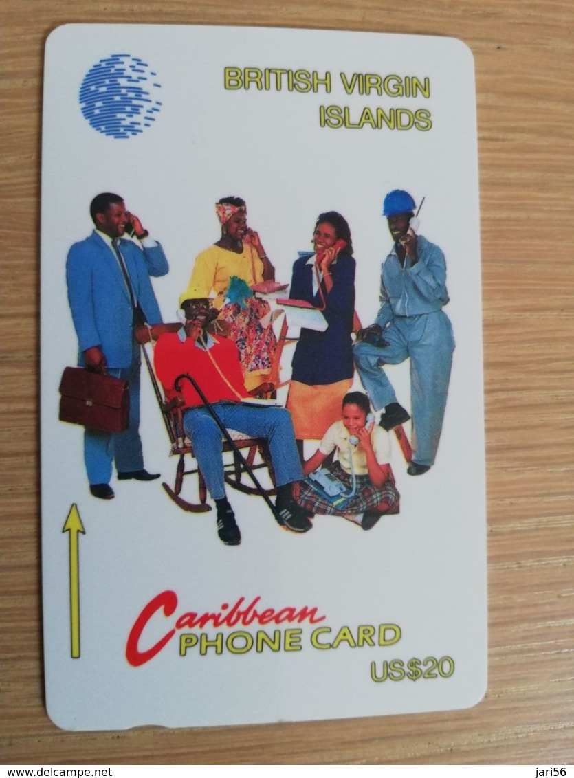 BRITSCH VIRGIN ISLANDS  US$ 20,-  BVI-14B   SIX PEOPLE ON PHONE     NEW LOGO      14CBVB     Fine Used Card   ** 2630** - Islas Virgenes