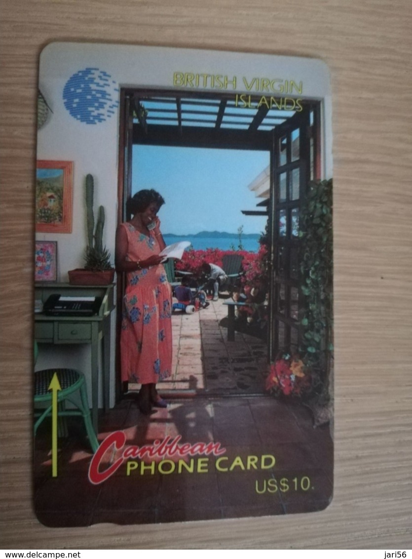 BRITSCH VIRGIN ISLANDS  US$ 10   BVI-16A   WOMAN ON PHONE      NEW LOGO      16CBVA     Fine Used Card   ** 2633** - Isole Vergini