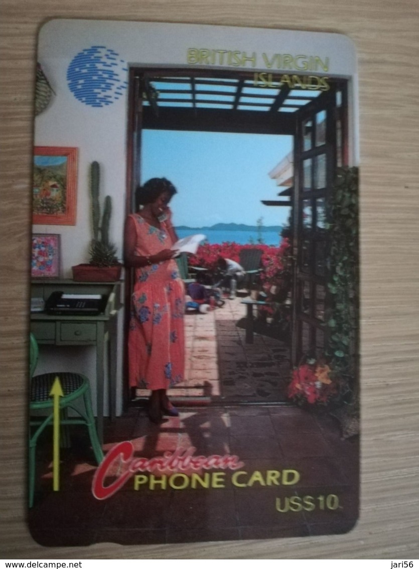 BRITSCH VIRGIN ISLANDS  US$ 10   BVI-16B   WOMAN ON PHONE      NEW LOGO      16CBVB     Fine Used Card   ** 2634** - Maagdeneilanden