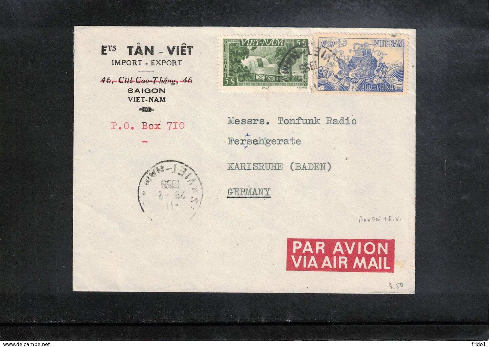 Vietnam 1956 Interesting Airmail Letter - Viêt-Nam