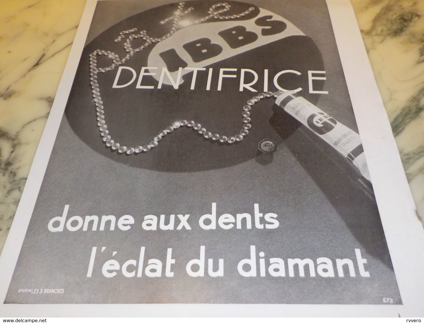 ANCIENNE PUBLICITE ECLAT DE DIAMANT PATE DENTIFRICE GIBBS 1933 - Autres & Non Classés