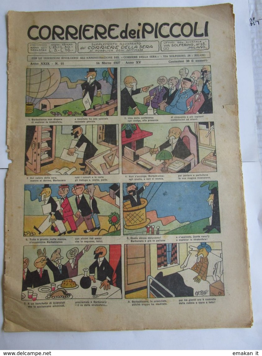 # CORRIERE DEI PICCOLI N 11 - 1937 - PUBBLICITA' CIRIO  - BUONO - Corriere Dei Piccoli