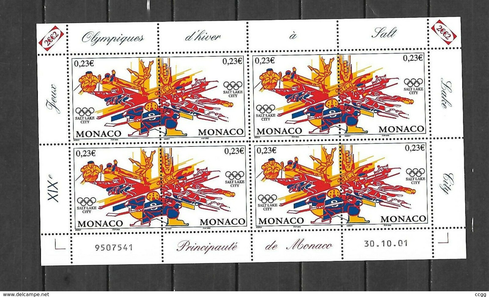 Olympic Games 2002 , Monaco -  Zegels In Velletje  Postfris - Inverno2002: Salt Lake City