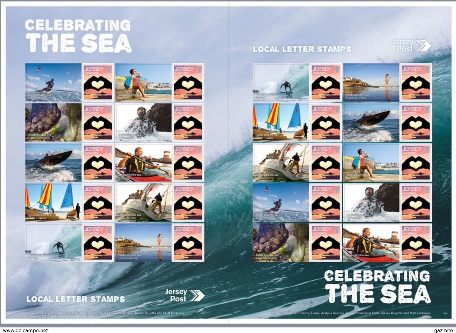 Jersey 2016, Sea Beauty, Shipping, Rowing, Surf, Kitesurf, Commemorative Sheetlet - Ski Nautique