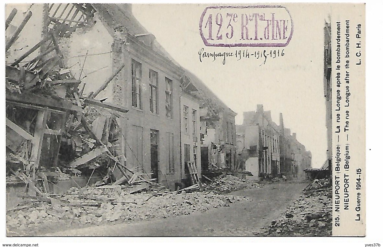 Nieuport - La Rue Longue Après Le Bombardement - Nieuwpoort