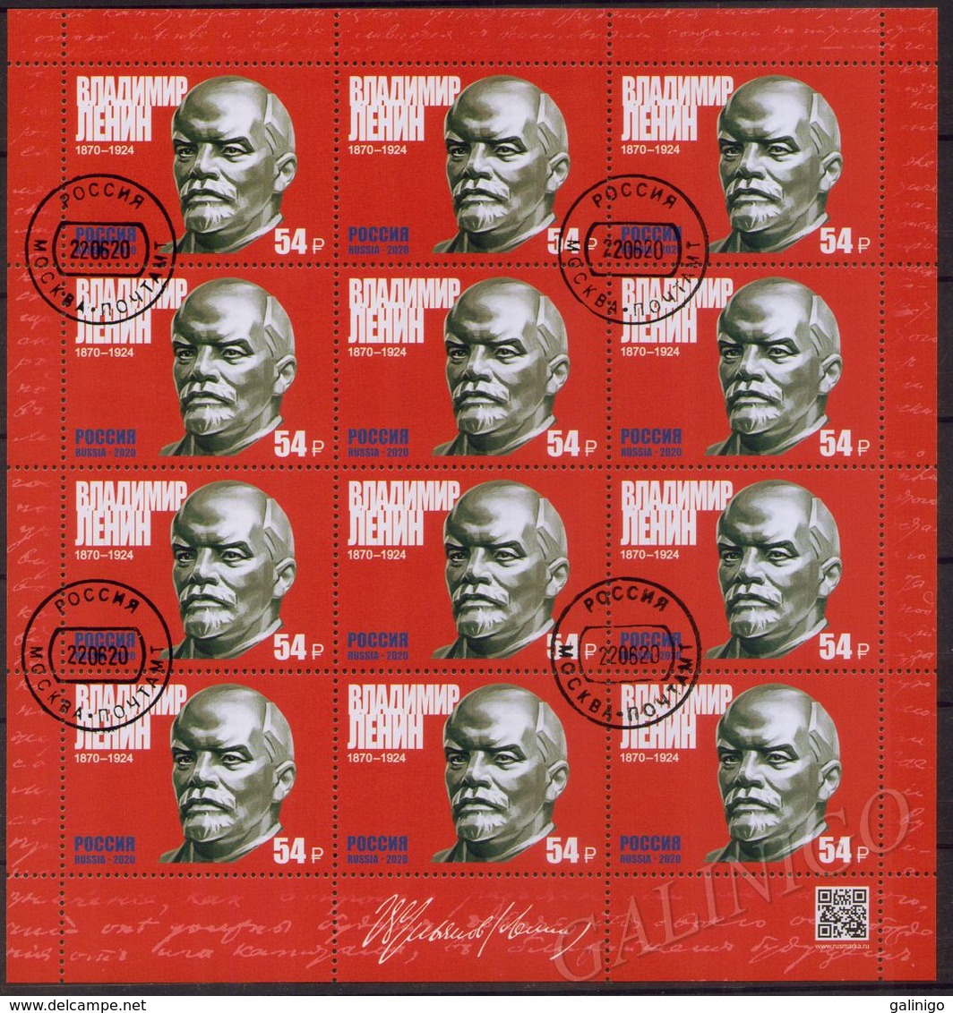 2020-2630 M/S Russia  150th Anniversary Of Vladimir I.Lenin Used CTO - Gebruikt