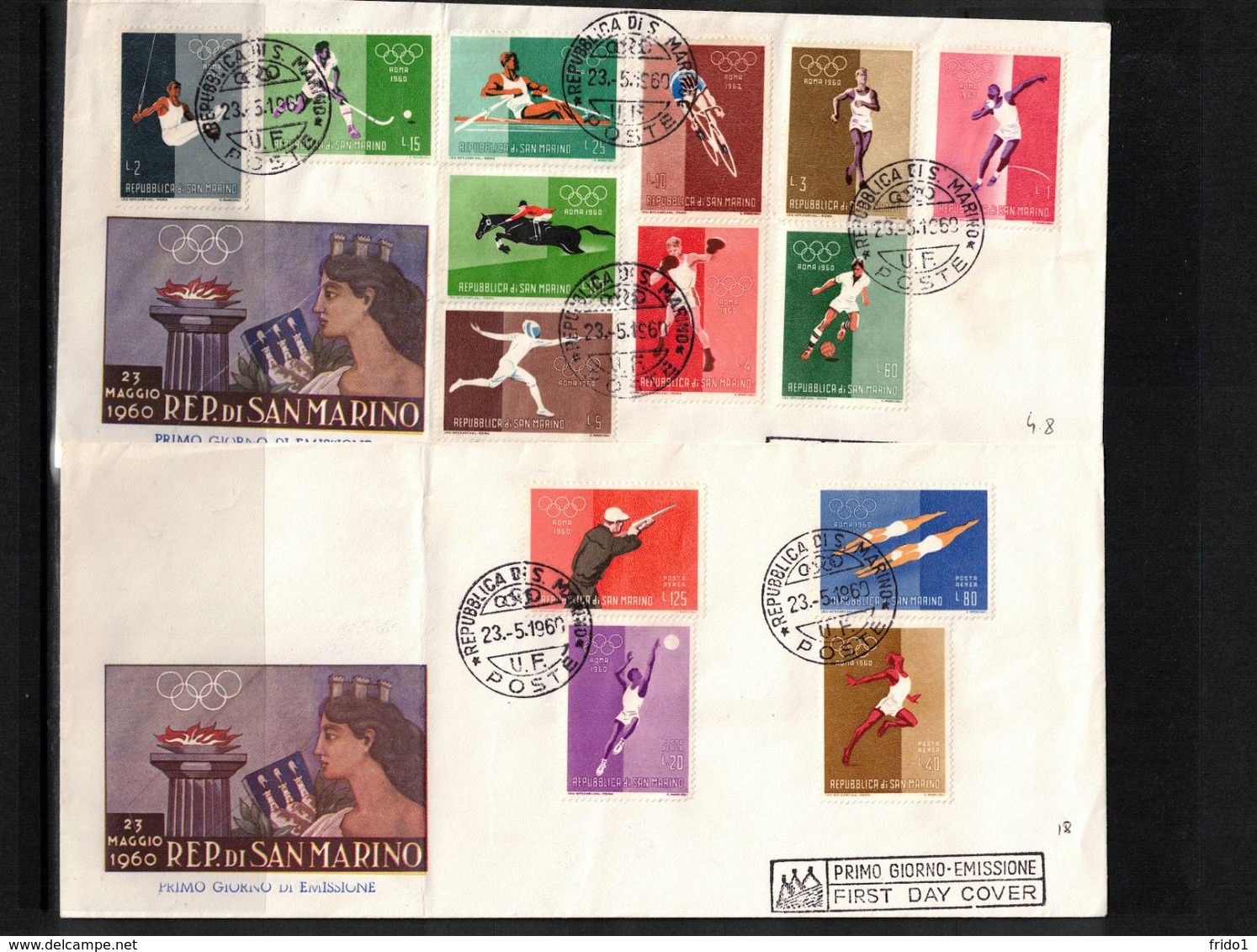 San Marino 1960 Olympic Games Rome FDC - Ete 1960: Rome