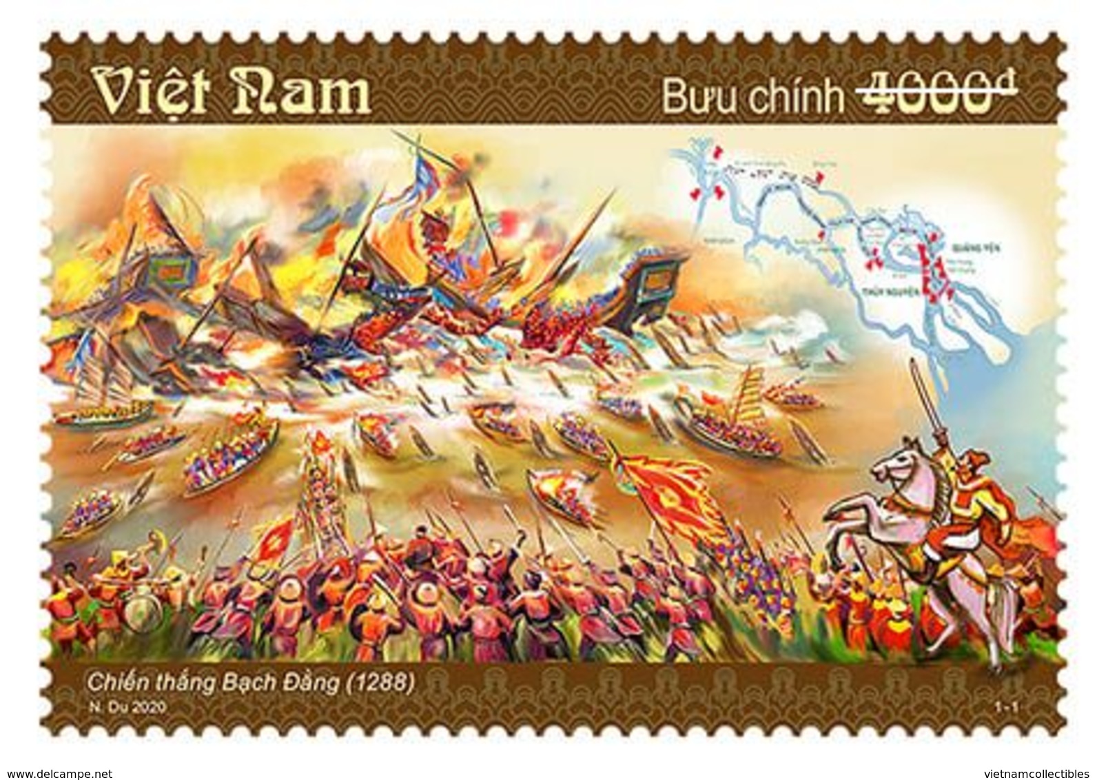 Vietnam Viet Nam MNH Perf Stamp Iss. 8 Jul 2020 : 132th Ann. Of Bach Dang Victory Against China / Horse / Flag (Ms1125) - Viêt-Nam