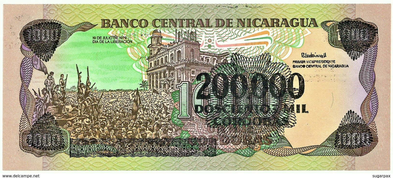 Nicaragua - 200 000 On 1000 Córdobas - ND ( 1990 ) - Unc. - Pick 162 -  Serie FC - 1 000 - Nicaragua