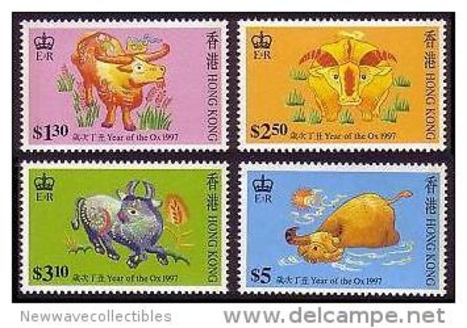 Hong Kong 1997  Year Of Ox  Complete Set Of 4 Stamps, MNH, Mint - Altri & Non Classificati