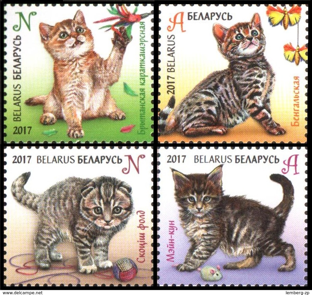 463 - Belarus - 2017 - Kittens Cats - 4v - MNH - Lemberg-Zp - Belarus