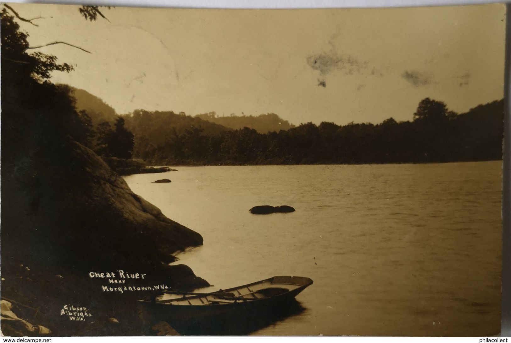 U. S. A. (WV) Morgantown // RPPC Gibson Albright // Cheat River Near Morgantown 1912 - Morgantown