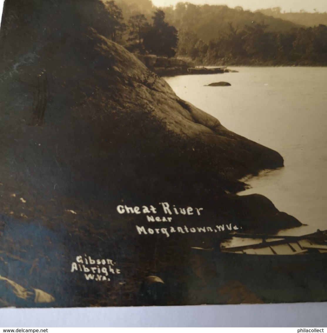 U. S. A. (WV) Morgantown // RPPC Gibson Albright // Cheat River Near Morgantown 1912 - Morgantown