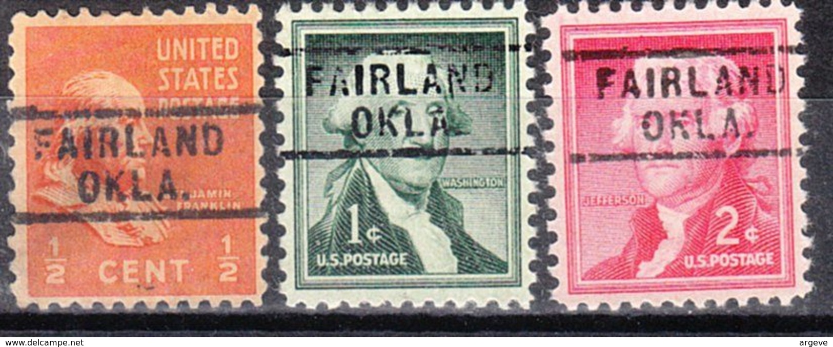 USA Precancel Vorausentwertung Preo, Locals Oklahoma, Fairland 729, 3 Diff. - Vorausentwertungen