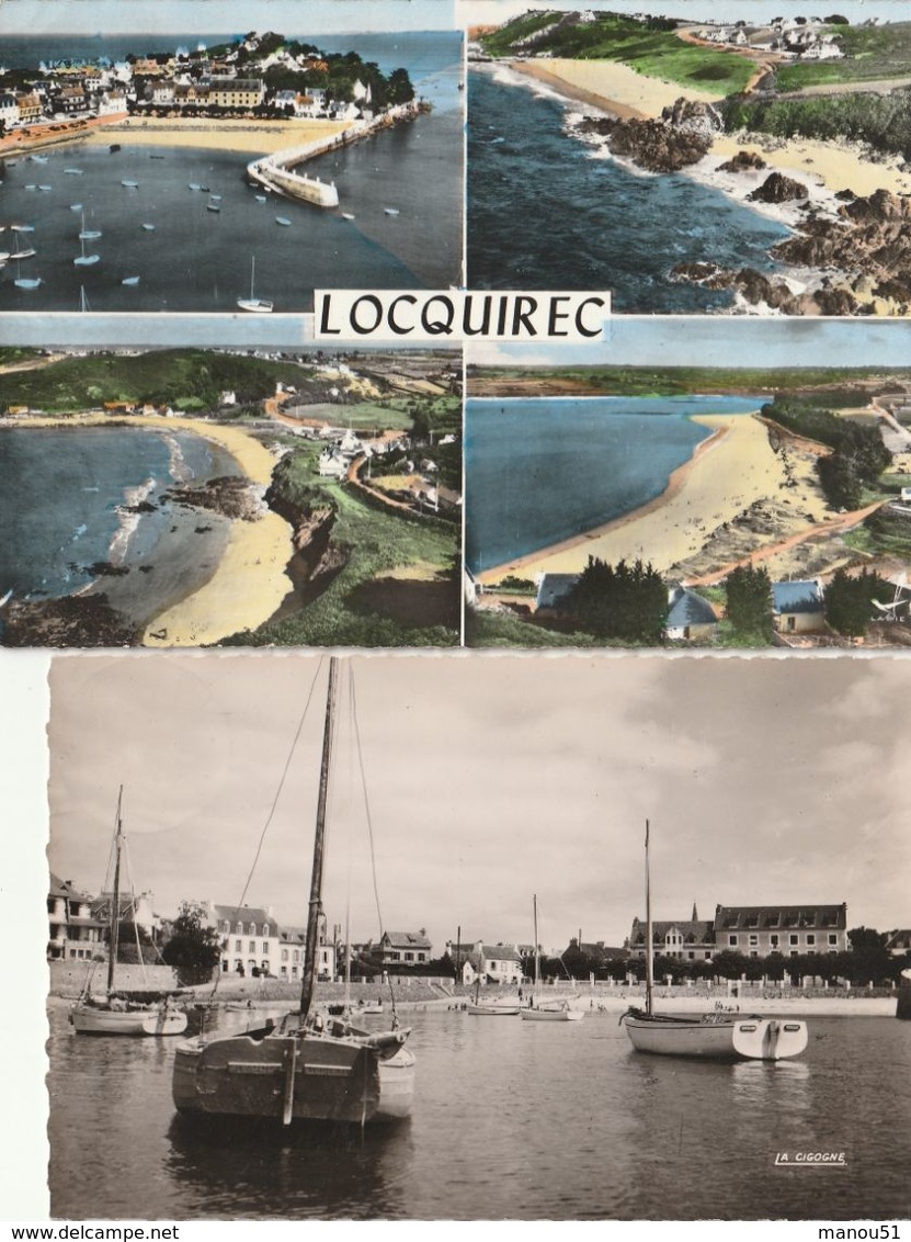 LOCQUIREC - Lot De 3 CPSM : Multivues - Le Port - Hôtel " Le Bel Air " - Locquirec