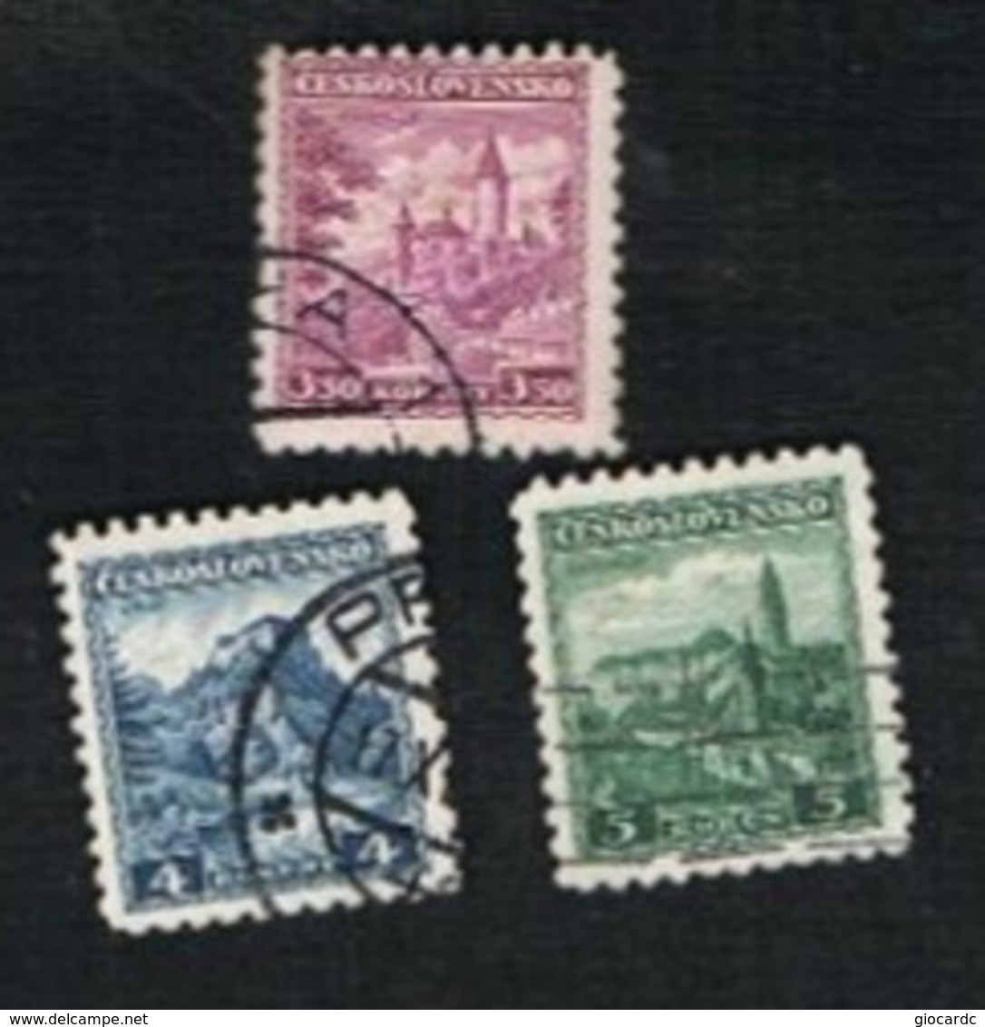 CECOSLOVACCHIA (CZECHOSLOVAKIA) - SG 317.319 - 1932 VIEWS (COMPLET SET OF 3)  - USED ° - Usati