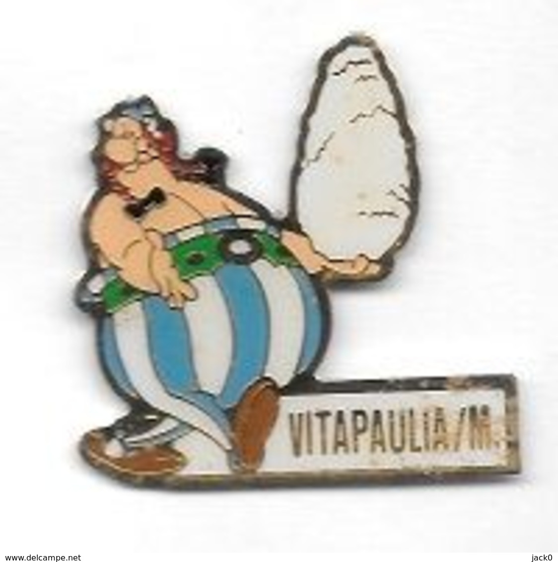 Pin's  BD , Cinéma, DISNEY, OBELIX Avec Son Menhir  VITAPAULIA / M - BD