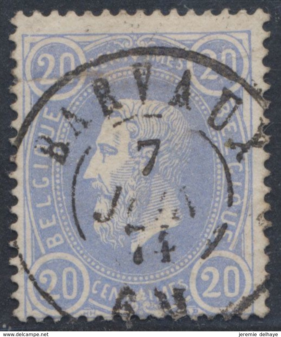 émission 1869 - N°31 Obl Double Cercle "Barvaux" (1875). Belle Frappe / Collection Spécialisée, Défaut Réparé En Dessous - 1869-1883 Leopold II