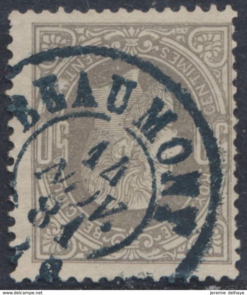émission 1869 - N°35 Obl Double Cercle "Beaumont" (1881). Superbe / Collection Spécialisée - 1869-1883 Leopold II