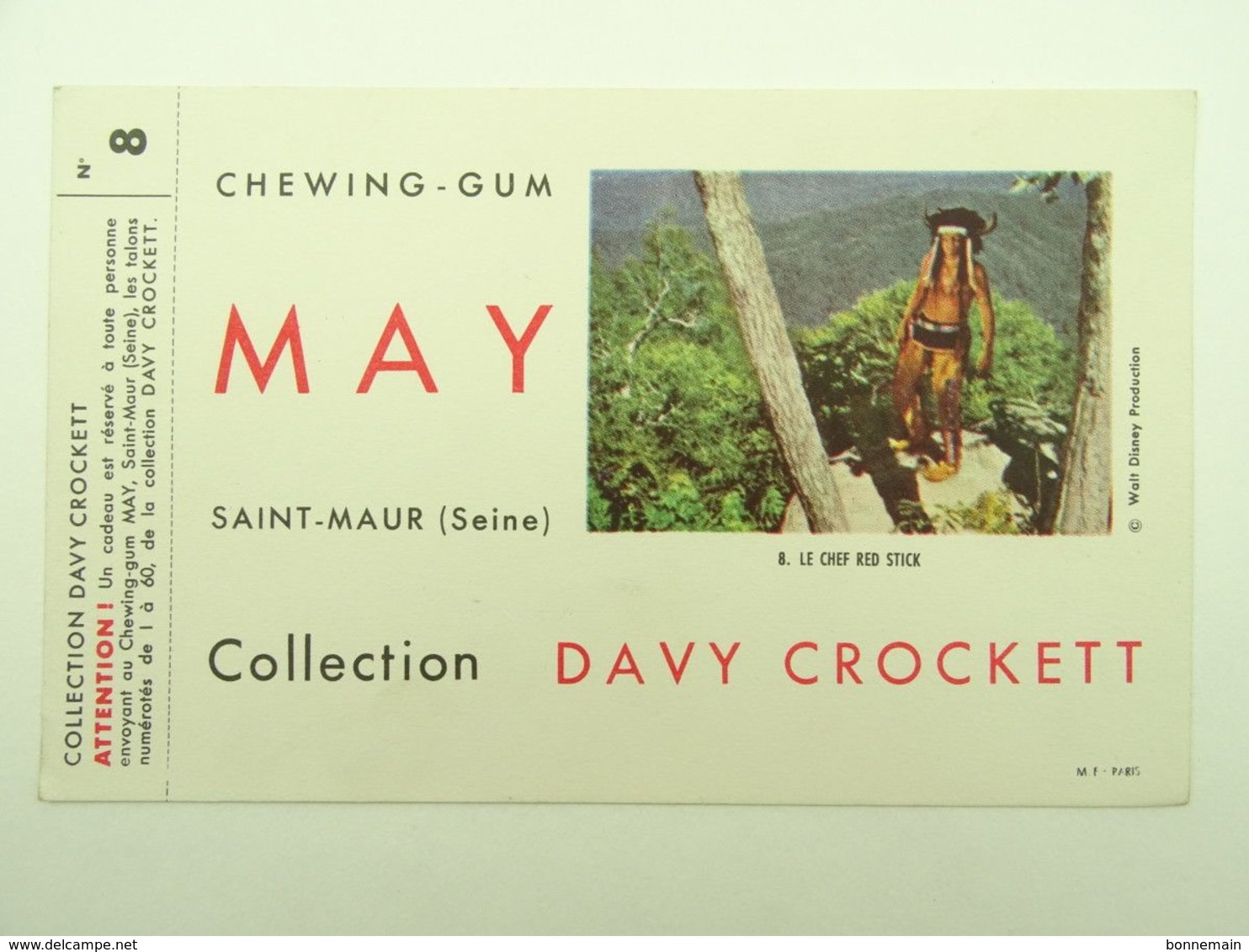 BUVARD CHEWING-GUM MAY SAINT-MAUR COLLECTION DAVID CROCKETT - Dulces & Biscochos