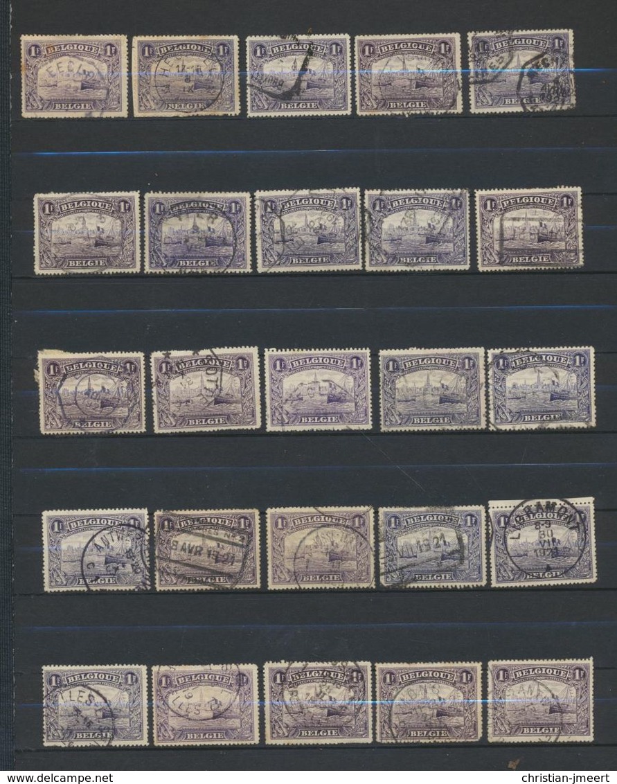 Oblitérations Sur 145  50 Timbres -cachets Divers - Très Propre - 1915-1920 Albert I