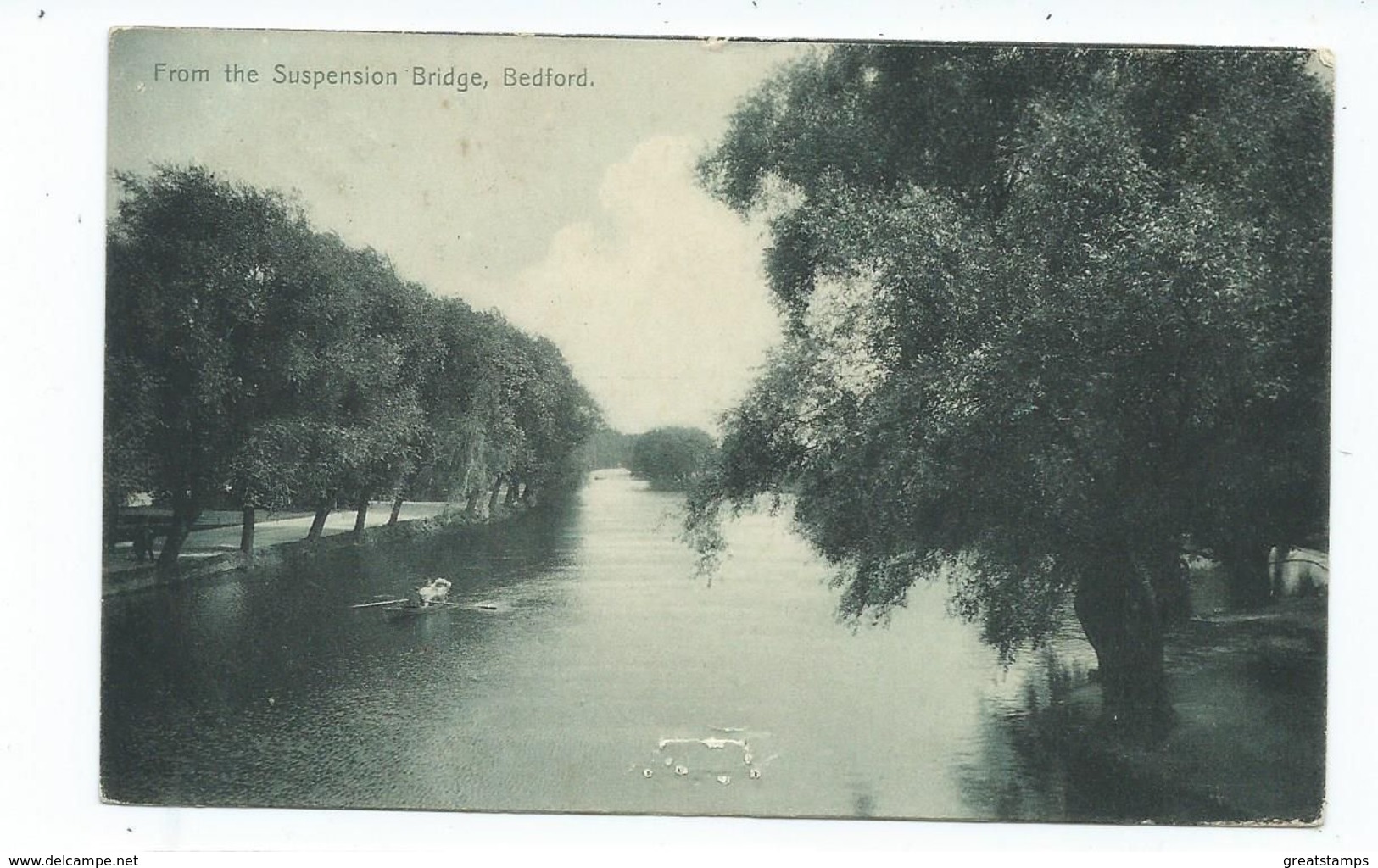 Postcard Bedford Staple Marks In Bottom Small Bedford Squared Circle Posted 1905 - Bedford