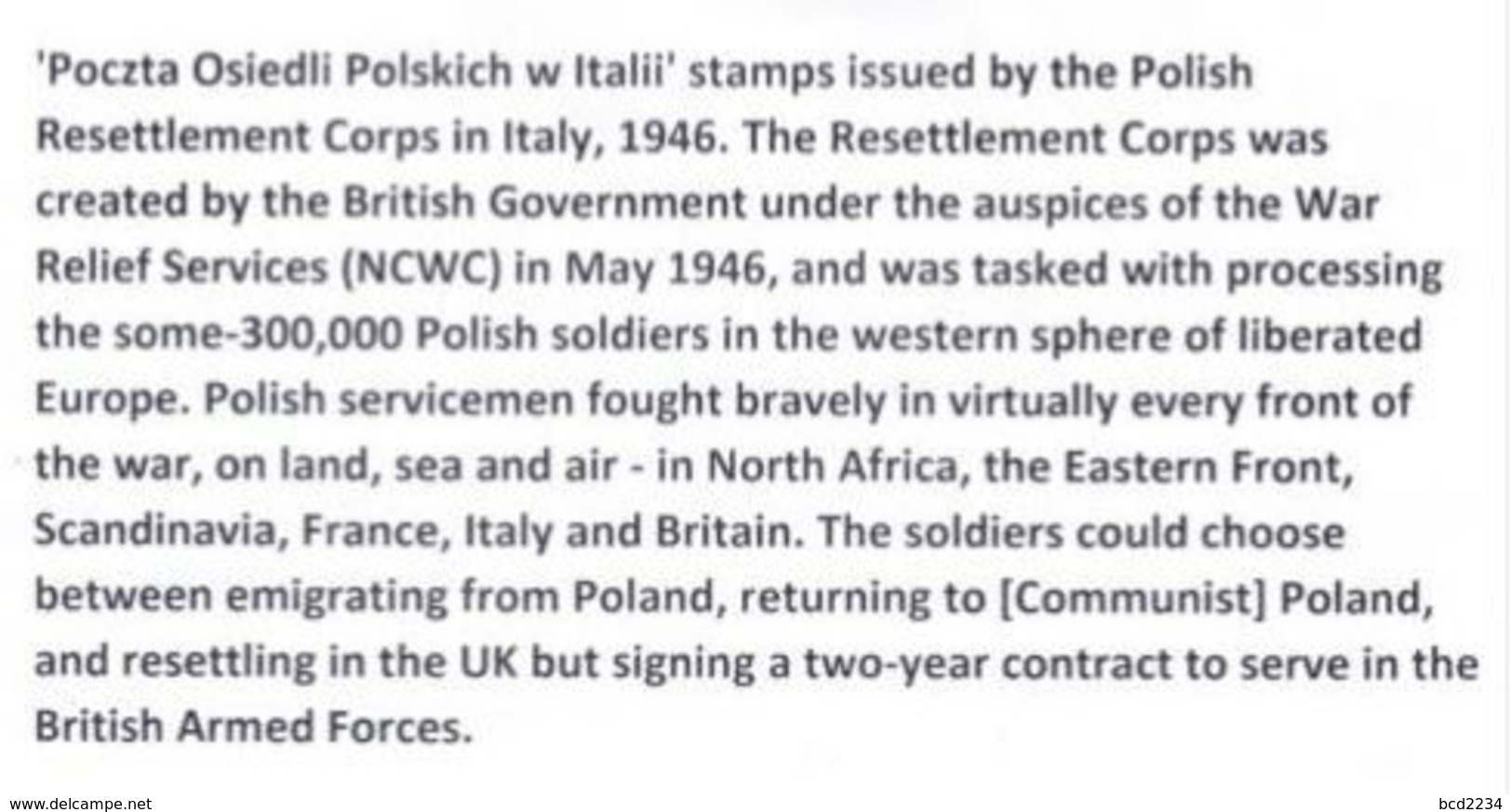 POLAND 1946 POLISH II CORPS IN ITALY WW2 WORLD WAR 2 SPECTACULAR MULTIPLE 30X 50c NHM POCZTA OSIEDLI POLSKICH SOLDIERS - Other & Unclassified