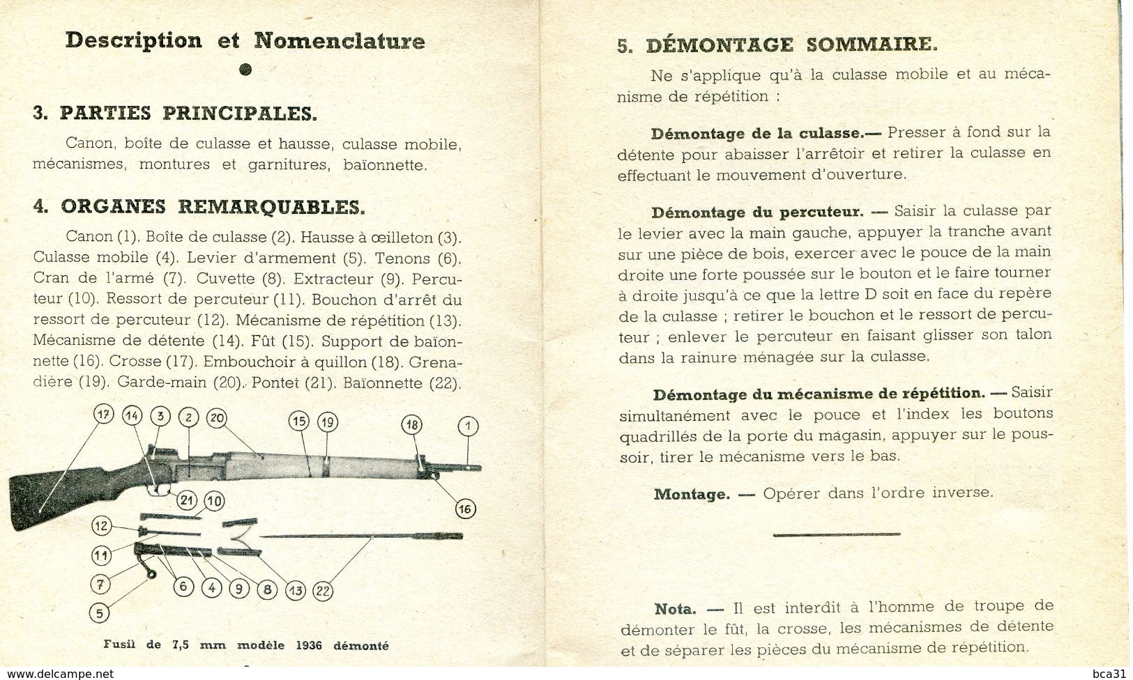 Guide Technique Fusils à Répétition De 7,5 Mm Type MAS 36 - Documents