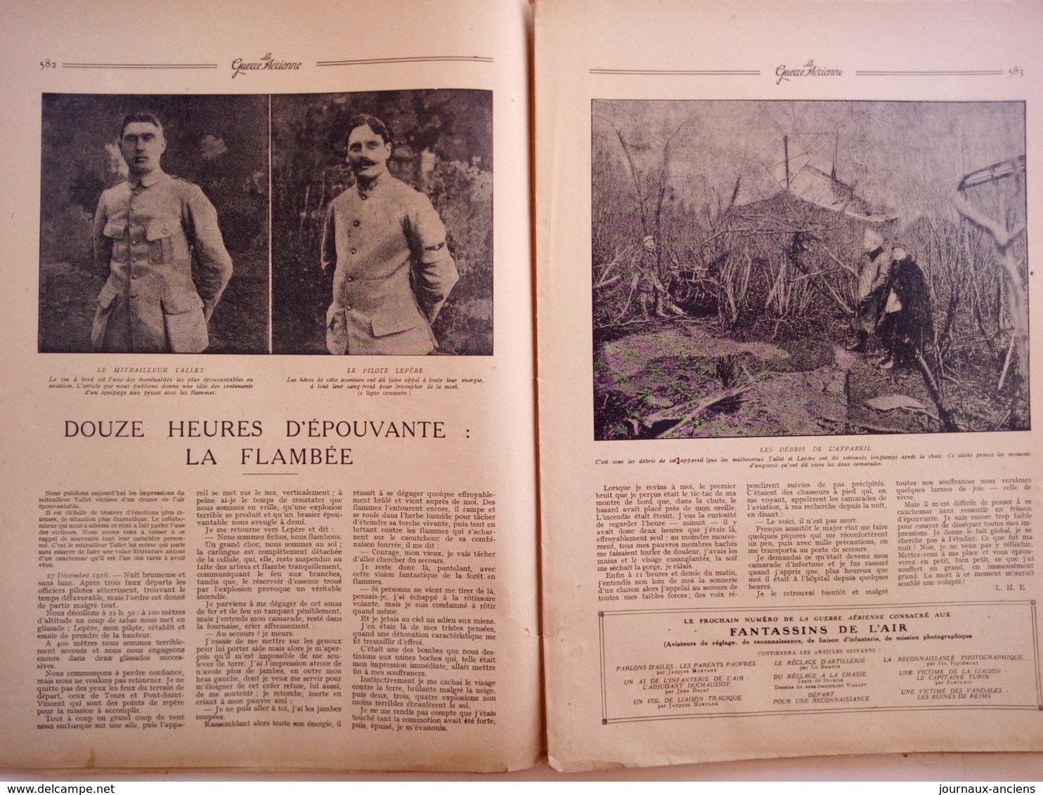 1917 LA GUERRE AÉRIENNE ILLUSTRÉE N° 37 - S/LTN HAVET - S/LTN VIALLET - DEUX AS BORZECKI ET HOMO - GUYNEMER - FLACHAIRE