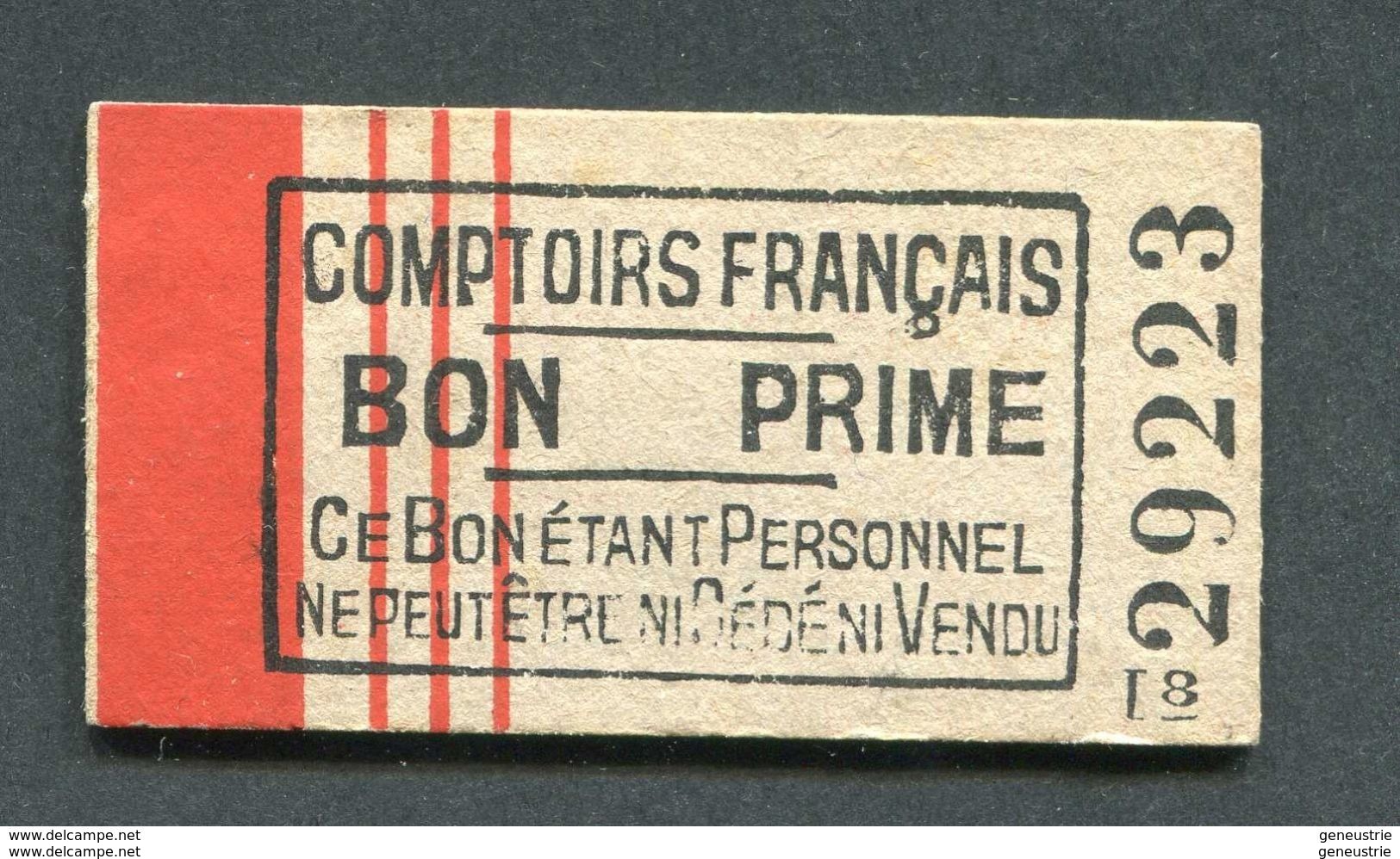 Monnaie Carton "Comptoirs Français - Bon Prime" Jeton Nécessité - Monetary / Of Necessity