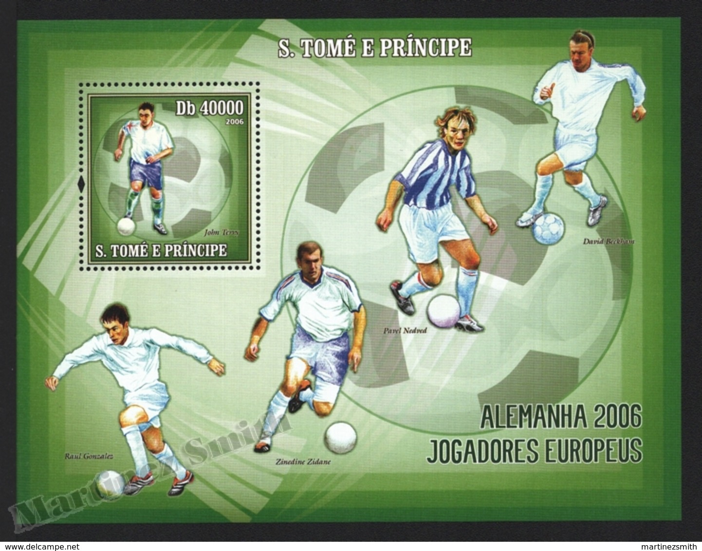 Sao Tome & Principe 2006 Yvert BF 324, Sport. Football, Germany FIFA World Cup, European Players - Miniature Sheet - MNH - Sao Tomé E Principe