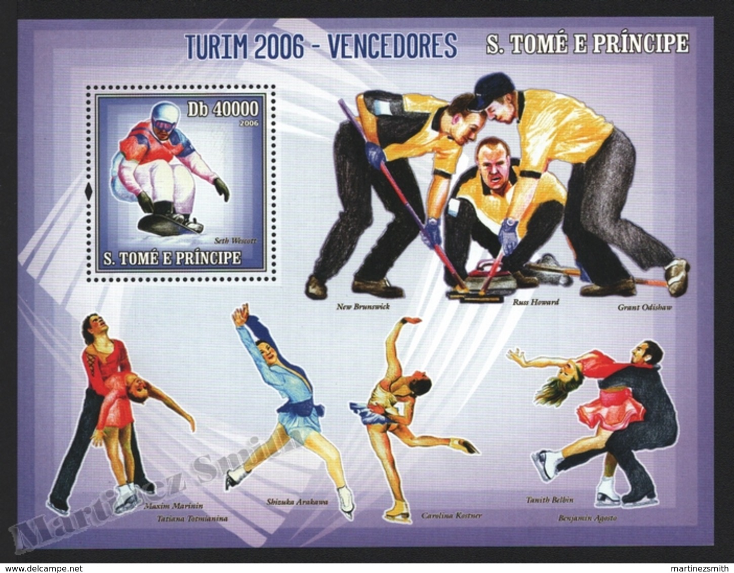 Sao Tome & Principe 2006 Yvert BF 325, Sports. Turin Winter Olympic Games, Winners - Miniature Sheet - MNH - Sao Tome Et Principe