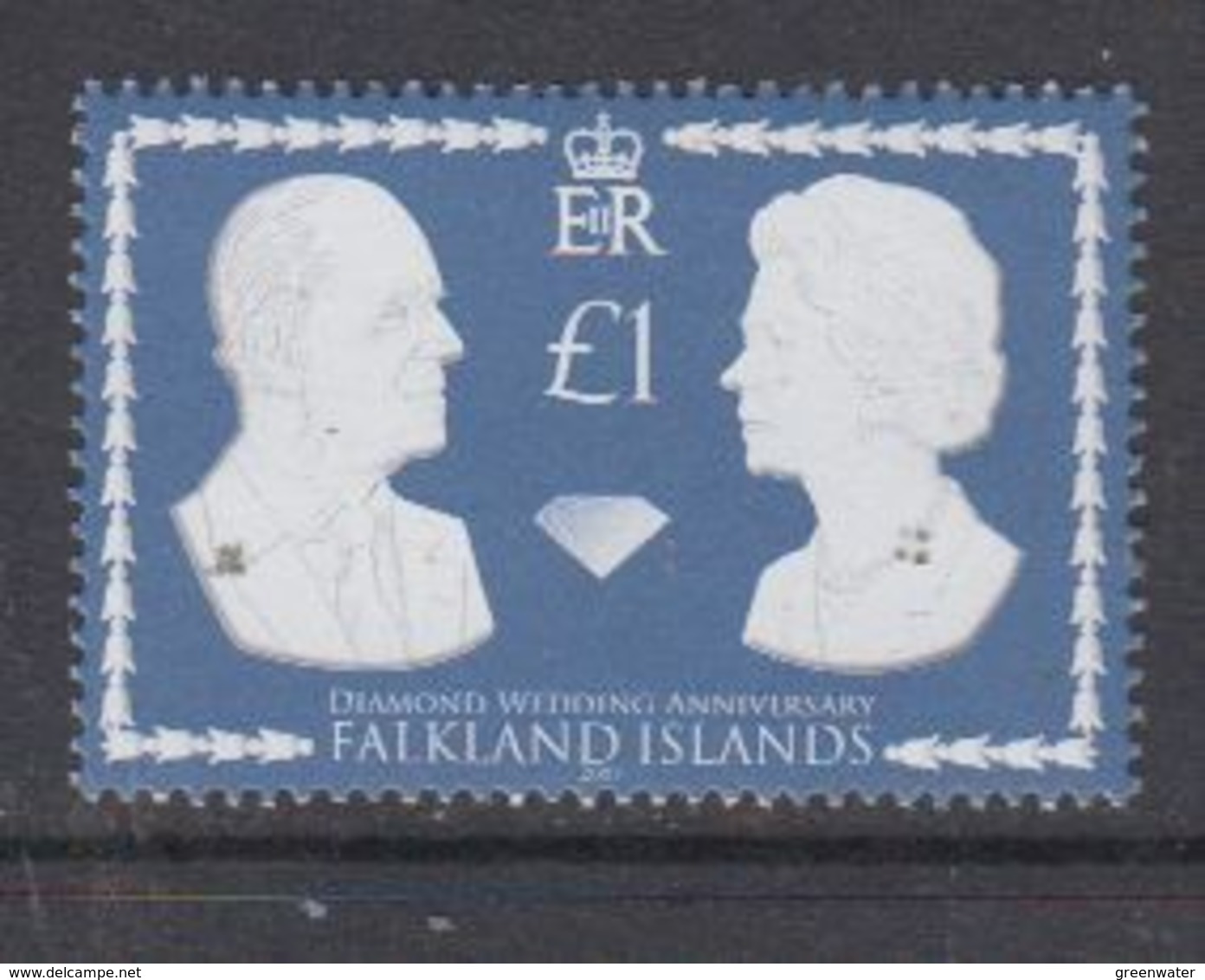 Falkland Islands 2007 Diamond Wedding 1v ** Mnh (48496) - Falkland Islands