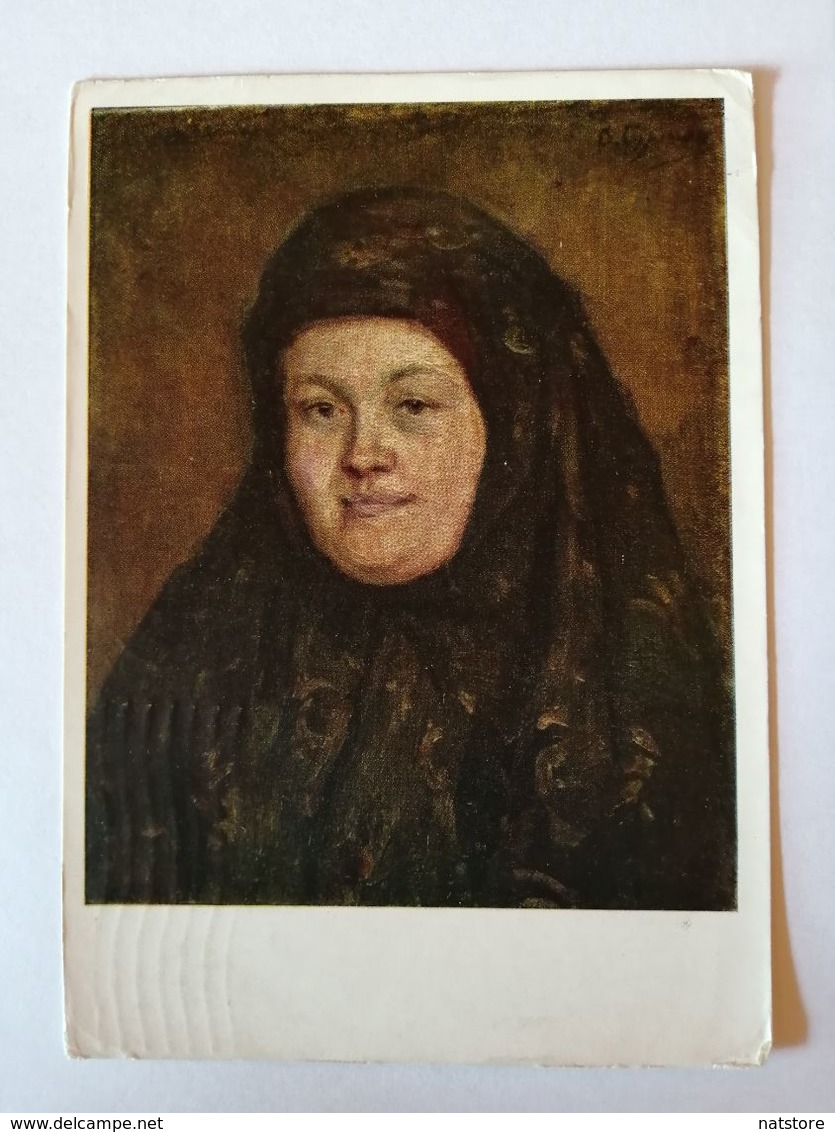 1960  USSR.. VINTAGE   POSTCARD OF RADIO EXCHANGE.. SURIKOV "WOMAN PORTRAIT".  VERY RARE! UNIQUE!!! - Peintures & Tableaux