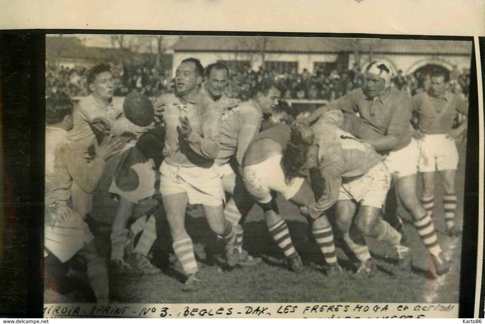 Rugby * Bègles Vs Dax * Photo Ancienne Miroir Sprint * Sport Match Les Frères Moga - Rugby