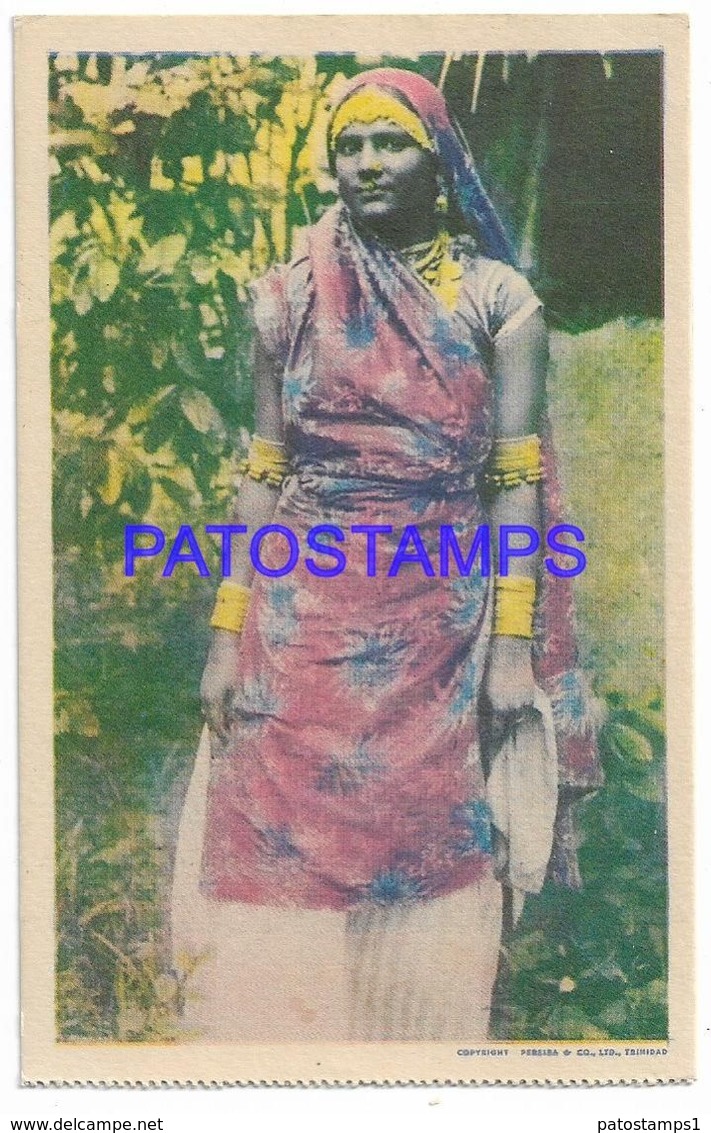 137139 CARIBBEAN TRINIDAD Y TOBAGO B.W.I COSTUMES NATIVE WOMAN POSTAL POSTCARD - Other & Unclassified