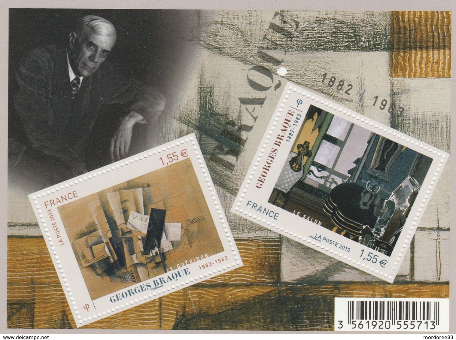 GROSSE TACHE BLANCHE SUR BLOC NEUF GEORGES BRAQUE F 4800 (bloc Sorti Du Livre Des Timbres 2013 ) - Unused Stamps