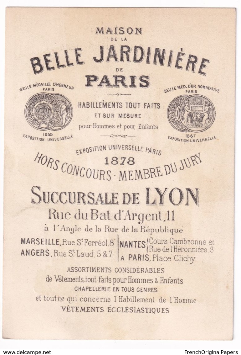 Rare Chromo Dorée 1890 Sicard Belle Jardinière Lyon Mode Chapeau Haut De Forme - Victorian Trade Card Top Hat A36-83 - Other & Unclassified