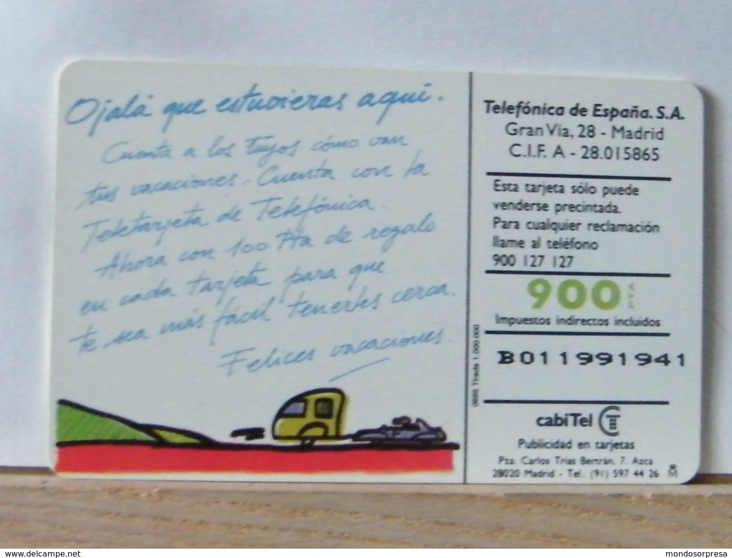 SPAGNA - 900 PESETAS + 100  -FELICE VACANZE - MULINO - PANORAMA - Commémoratives Publicitaires