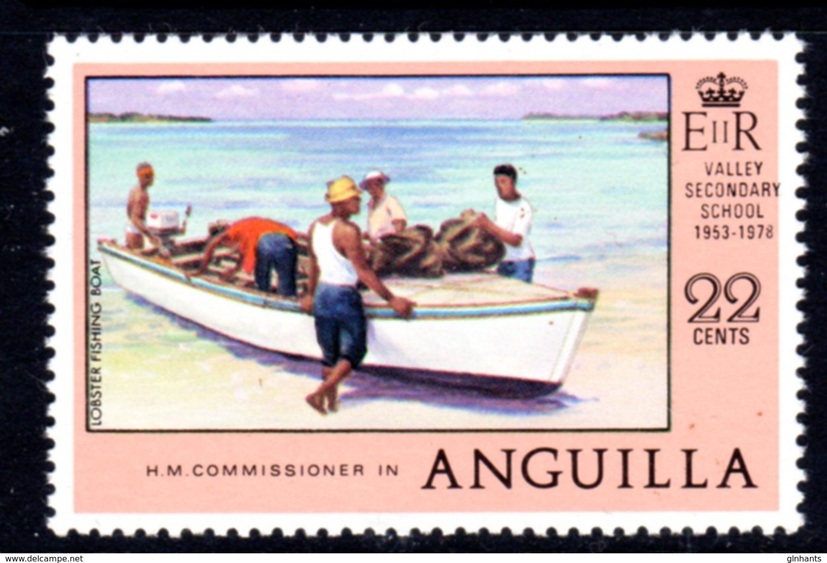 ANGUILLA - 1978 ANNIVERSARIES 22c FISHING VIEW STAMP FINE MNH ** SG 325 - Anguilla (1968-...)