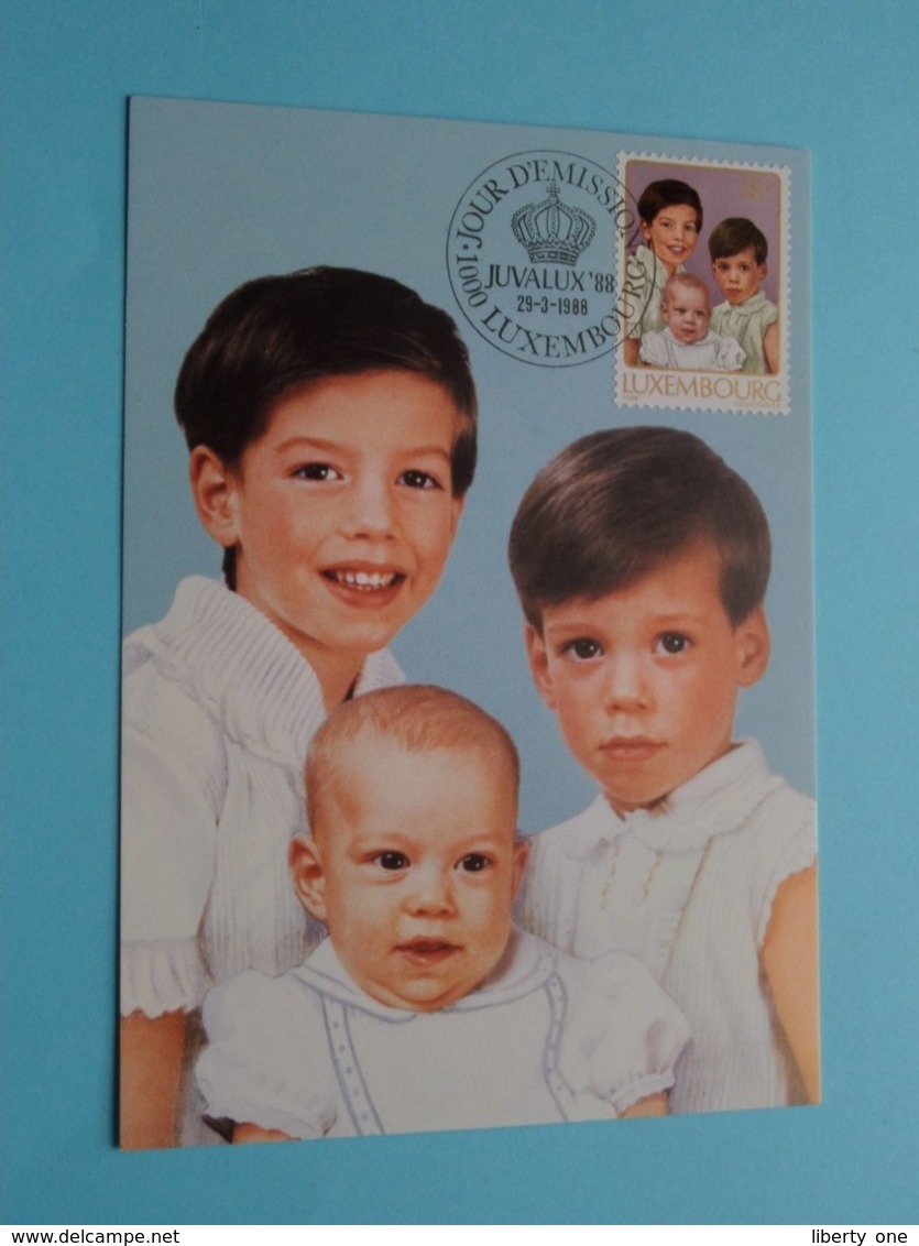 Les Princes Guillaume, Félix Et Louis 29-3-1988 ( See / Voir / Zie - Photo ) Jour D'Emission / FDC - Courvoisier ! - Grand-Ducal Family