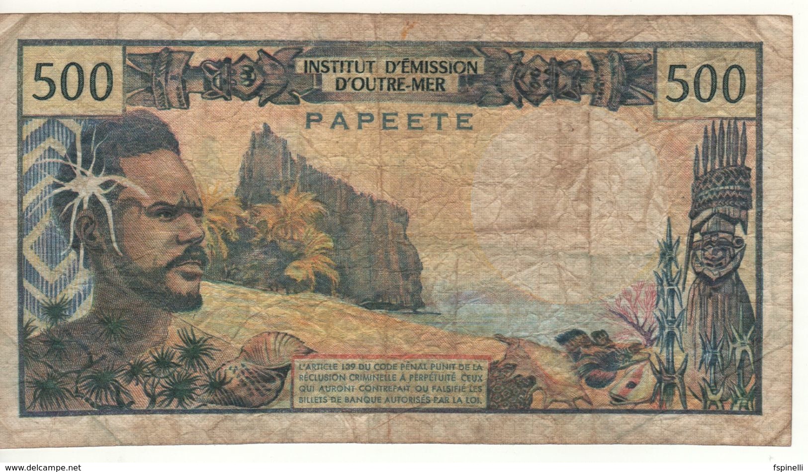 TAHITI   500 Francs INSTITUT D'ÉMISSION D'OUTRE-MER-Papeete   (ND 1985) - Papeete (Polinesia Francesa 1914-1985)