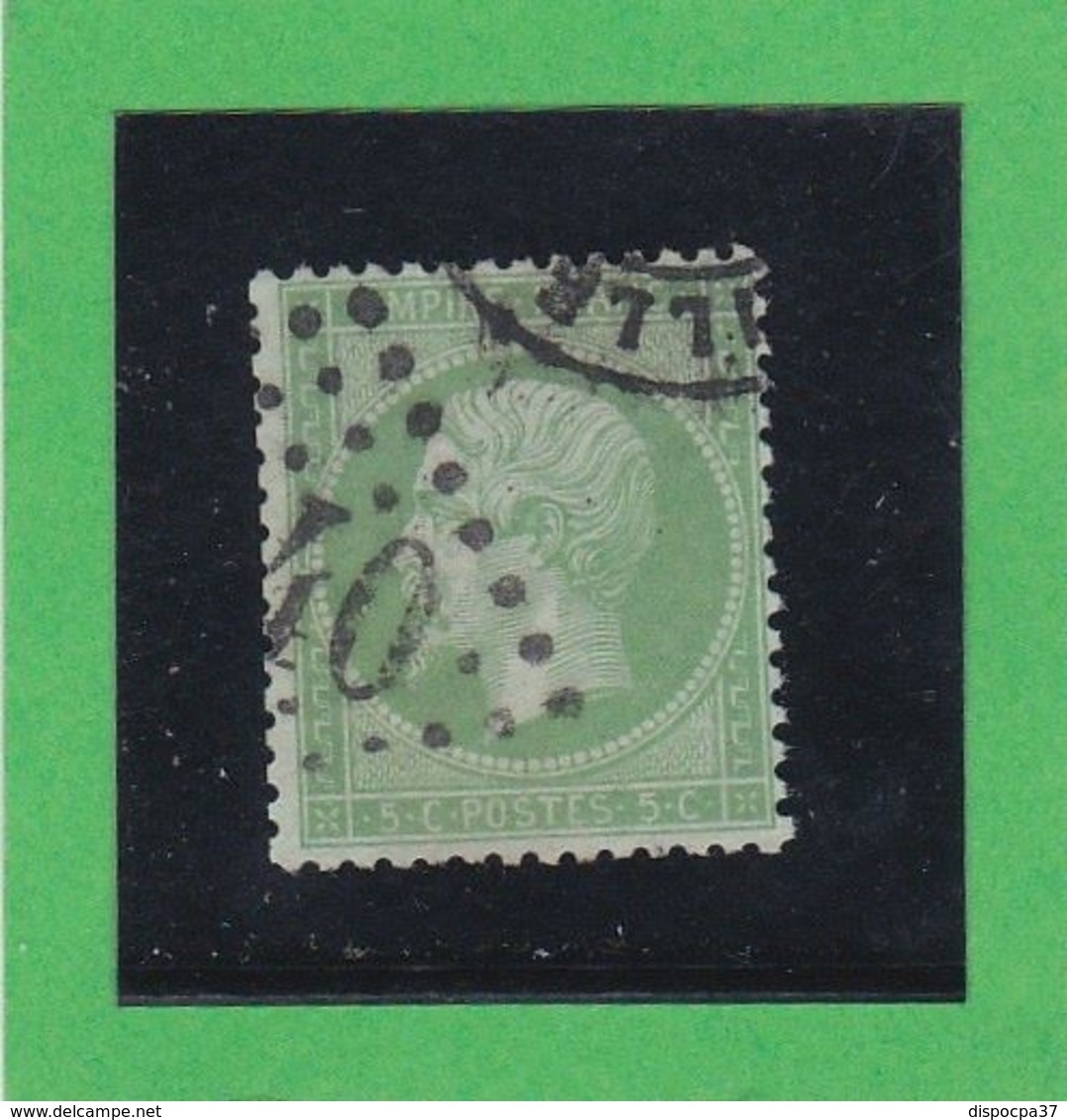 N° 20a Vert Jaune Sur Verdatre  -   GC + CACHET  N° 2240   MARSEILLE   (12 ) BOUCHES Du RHONE  - REF 9916 - 1862 Napoléon III