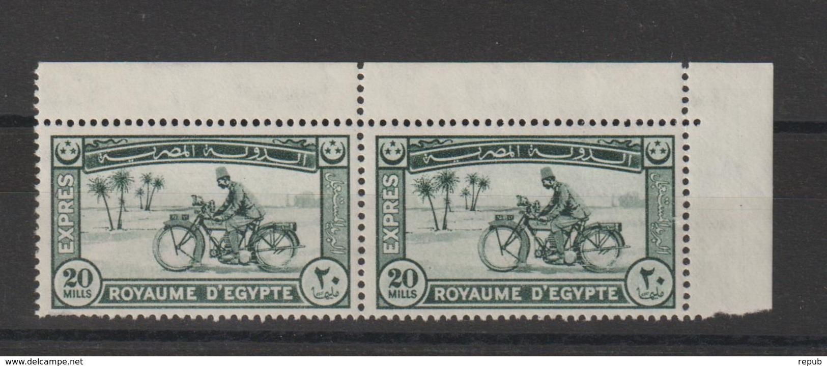 Egypte 1923 Facteur Motocycliste Exprés 1 En Paire ** MNH - Unused Stamps