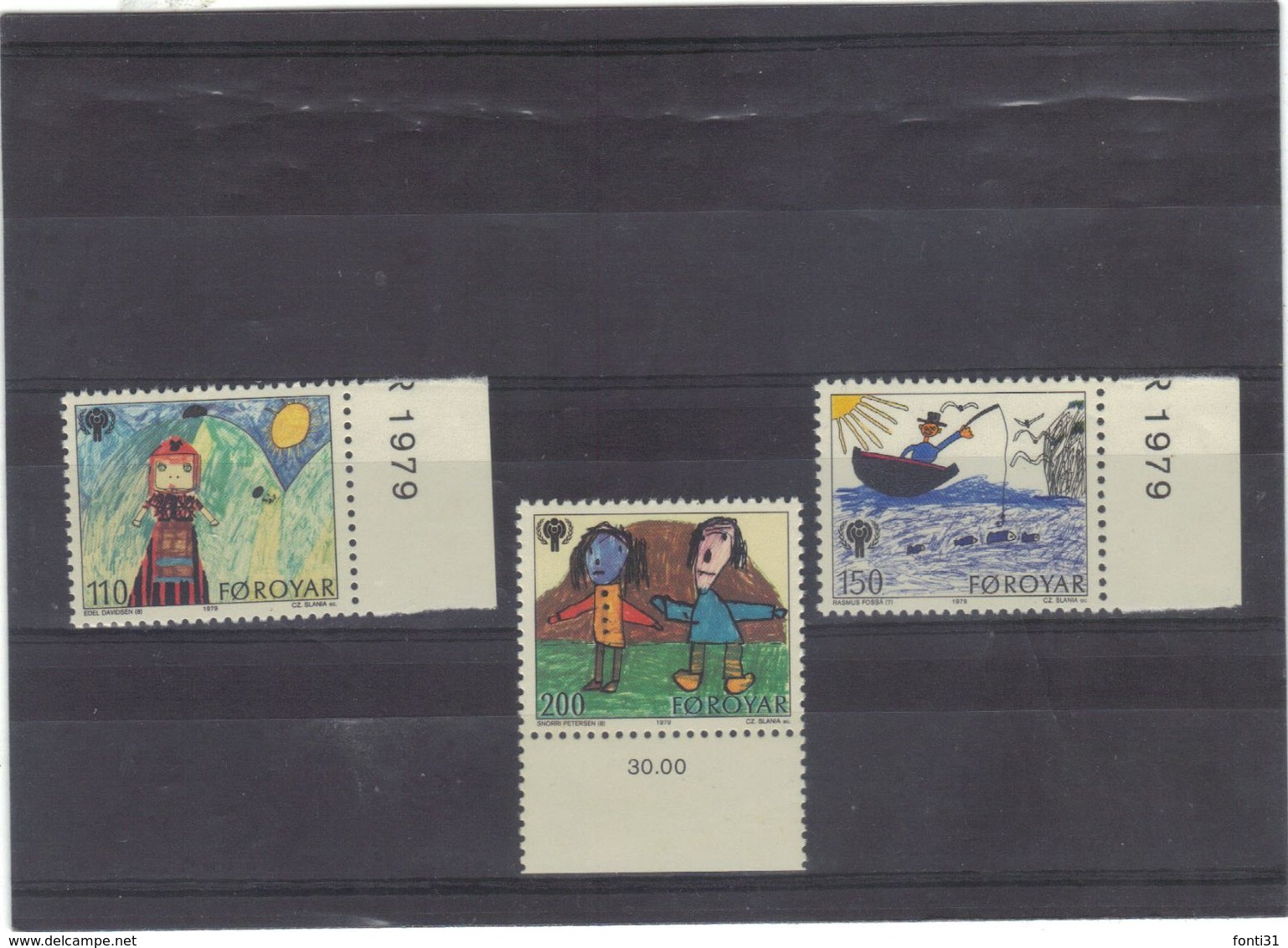 TIMBRES FEROE NO 39/41-C-2.00-PRIX 0.20.Euros. - Faroe Islands