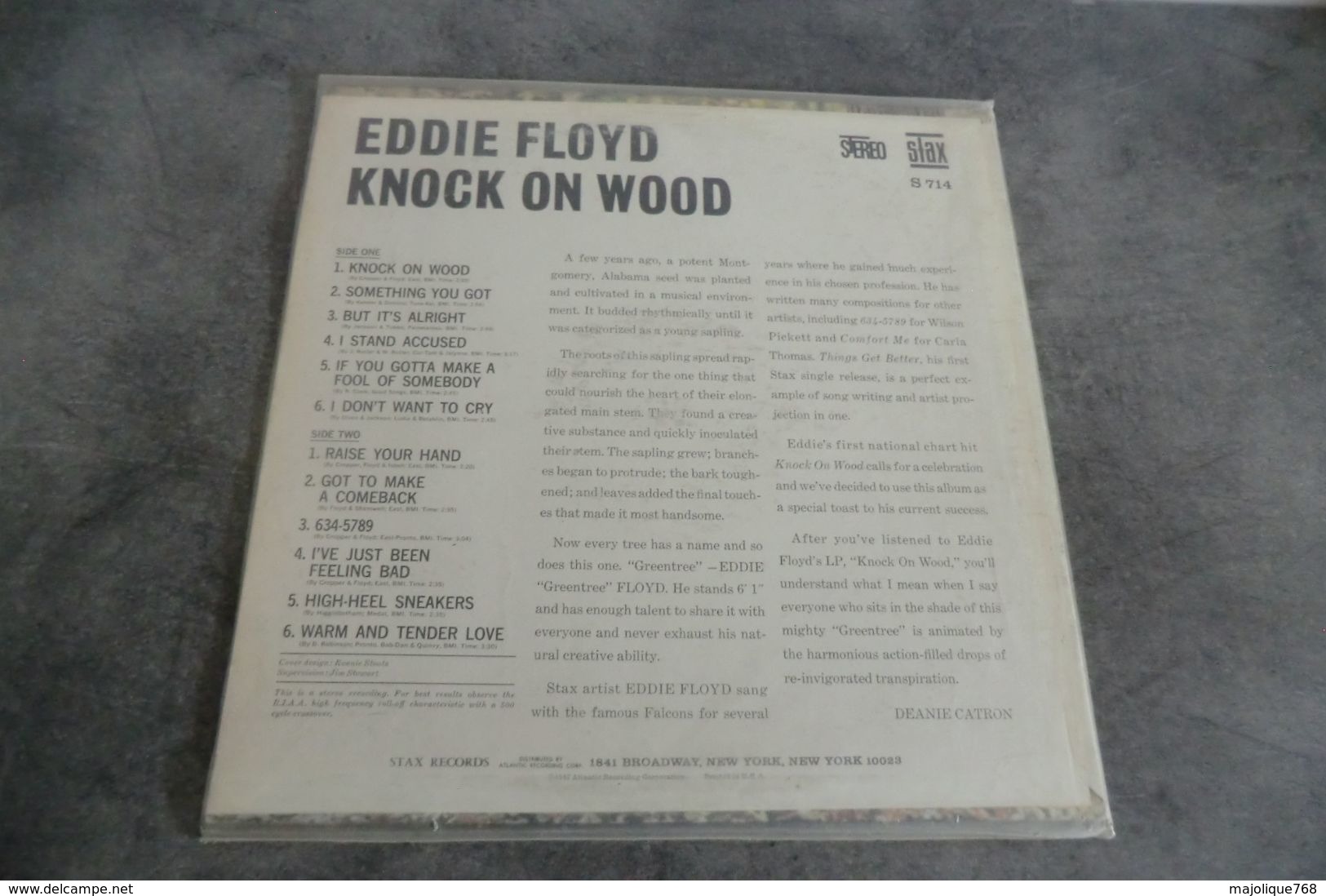 Disque - Eddie Floyd - Knock On Wood - Stax S 714 - 1967 US - - Soul - R&B