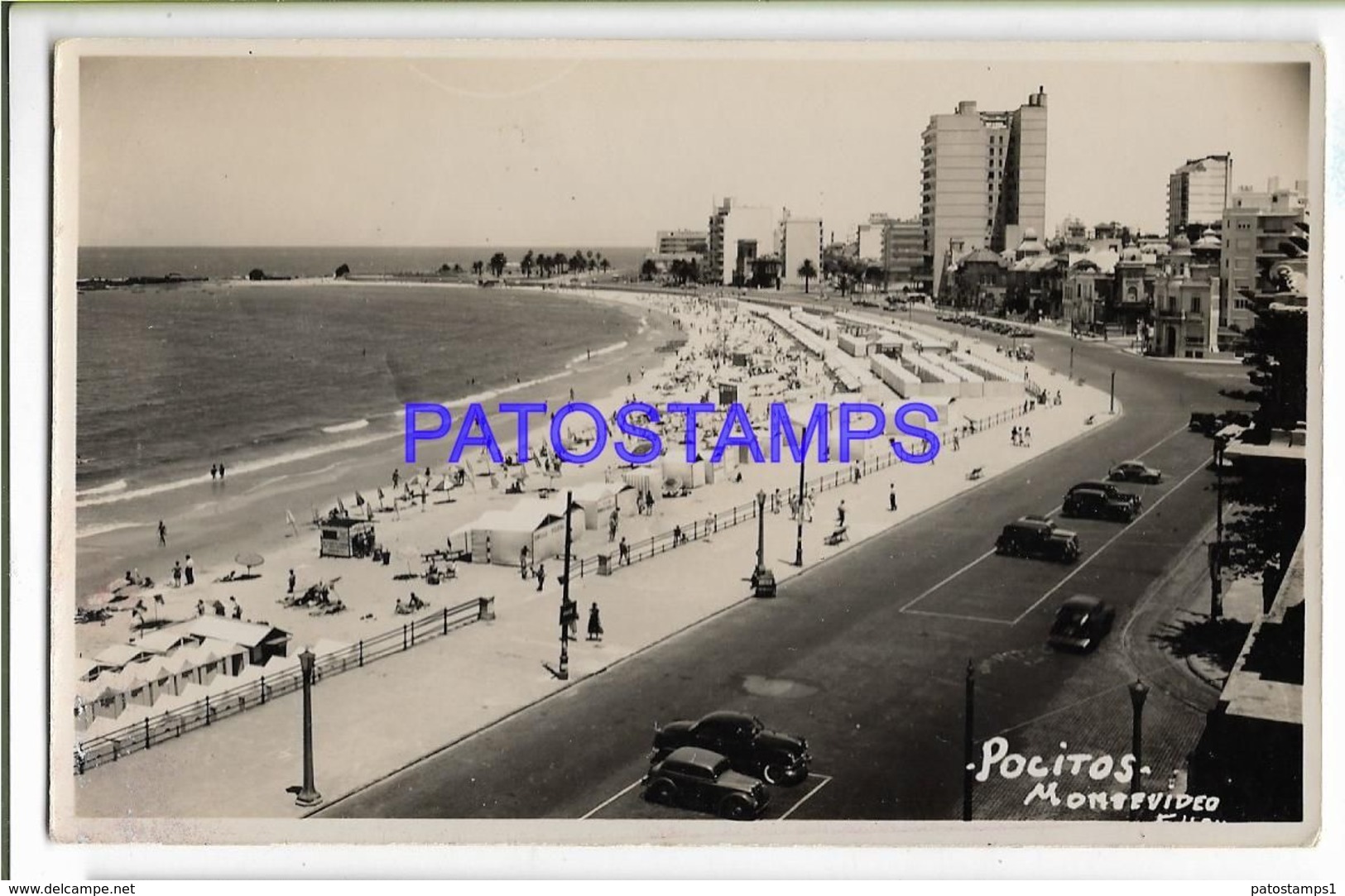 137232 URUGUAY MONTEVIDEO POCITOS VISTA DE LA PLAYA & AVENIDA POSTAL POSTCARD - Uruguay